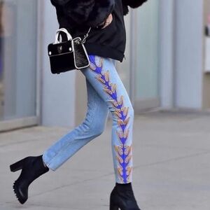 Sandro Paris Embroidered Flame Jeans sz 34. $395